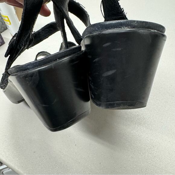 Dansko Black Sparkle Leather Platform Strappy Sandals Womens 39 Comfort Shoes - Picture 12 of 14